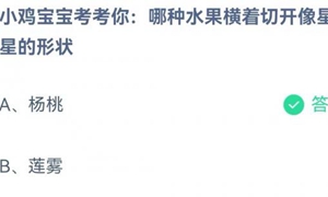 蚂蚁庄园:小鸡宝宝考考你哪种水果横着切开像星星的形状?